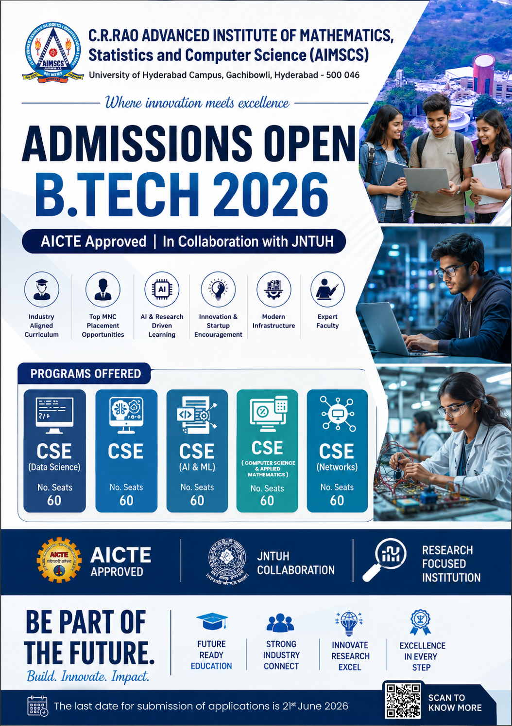 CR Rao AIMSCS B.Tech Admissions 2026